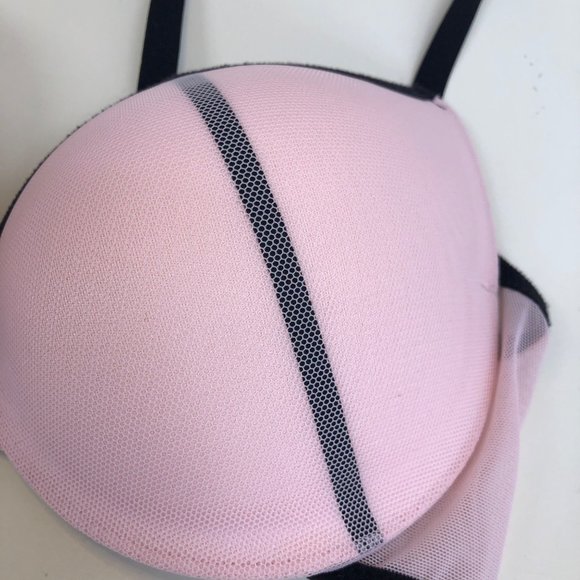 Maidenform Pink Mesh Bra Size 34B Padded Plunge Underwire October Breast Cancer - Picture 3 of 6